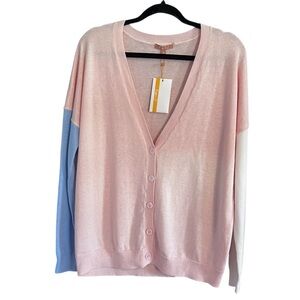 NWT Kier + J Cotton Cashmere Blend Pastel Cardigan size M